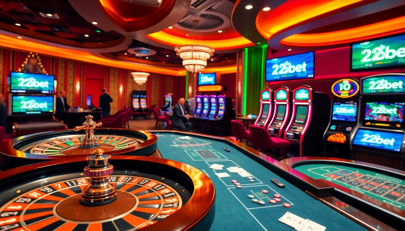 Experience the thrill of gambling with link 12bet amidst vibrant casino visuals and engaging gaming elements.