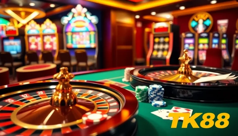 Experience high-stakes gaming action at https://tk88t.org/ with vibrant roulette and poker elements.