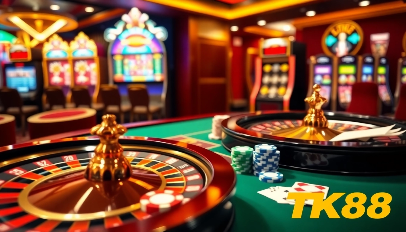 Experience high-stakes gaming action at https://tk88t.org/ with vibrant roulette and poker elements.