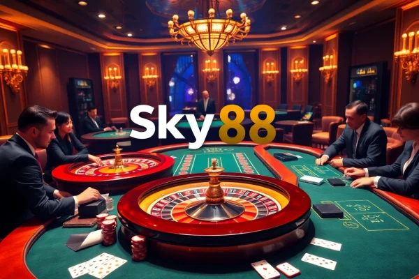 Players enjoying high-stakes games at Sky88.domains online casino platform