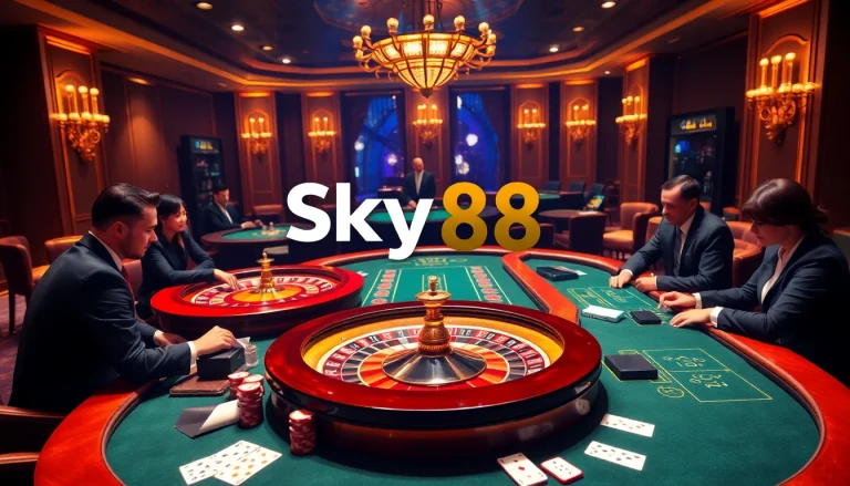 Players enjoying high-stakes games at Sky88.domains online casino platform