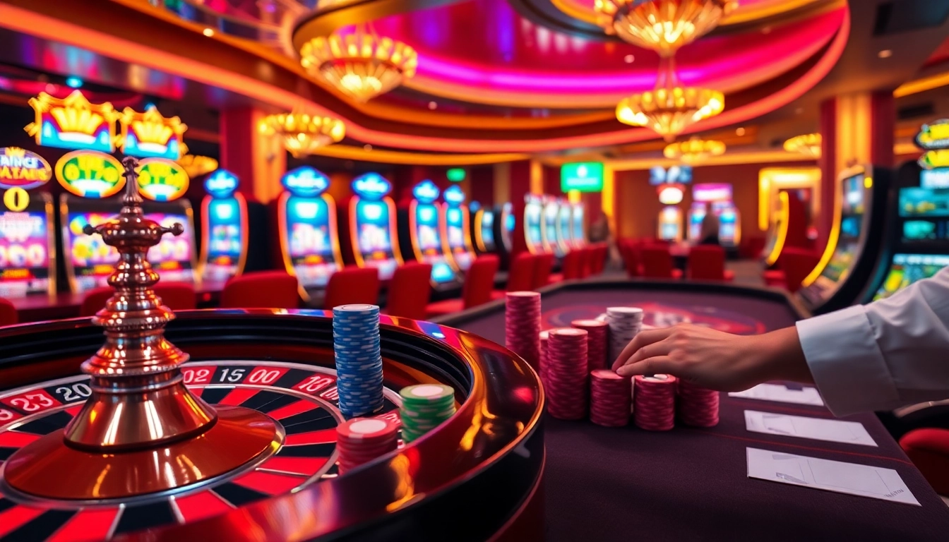 Exciting gaming moment at RR88 casino with vibrant poker chips and roulette.