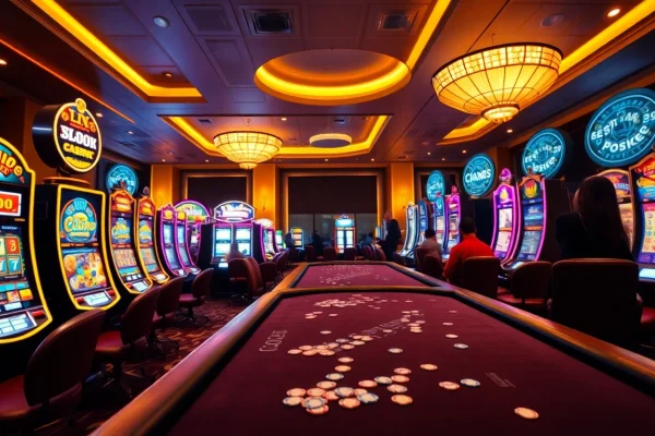 Jouez à des jeux de casino en ligne dans un environnement animé et accueillant.