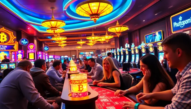 Jouez aux Bitcoin casinos avec des joueurs enthousiastes dans une ambiance dynamique.