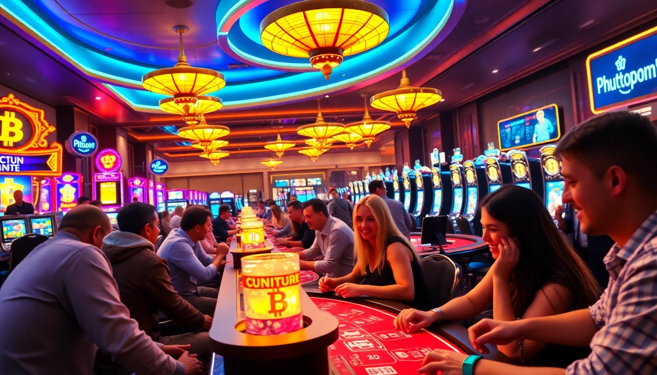Jouez aux Bitcoin casinos avec des joueurs enthousiastes dans une ambiance dynamique.