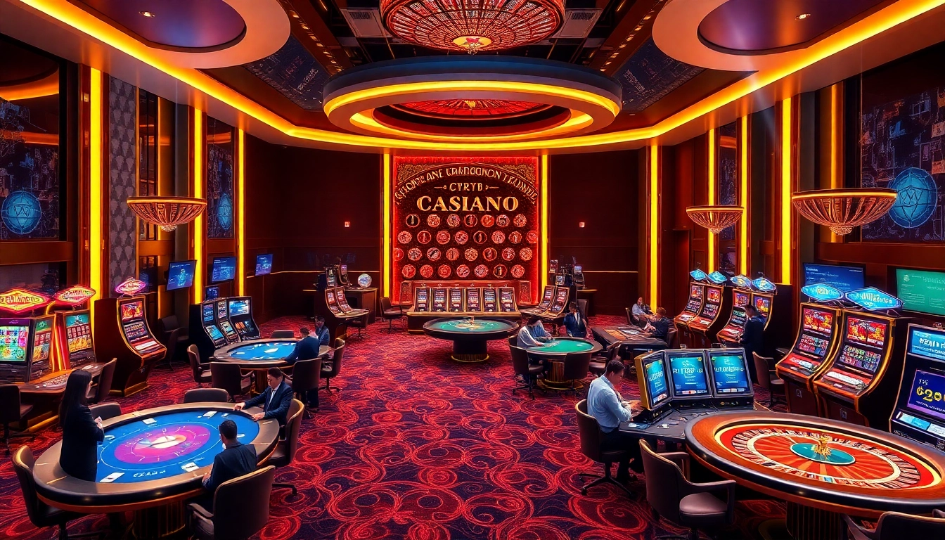 Engaging players in crypto casinos while enjoying high-stakes poker and vibrant slot machines.