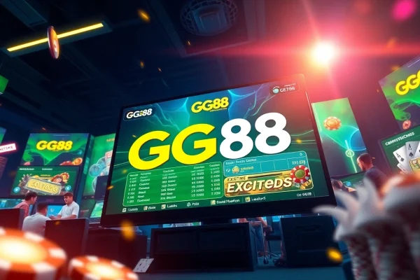 Experience the excitement of GG88 gaming platform with vibrant interface and dynamic elements.