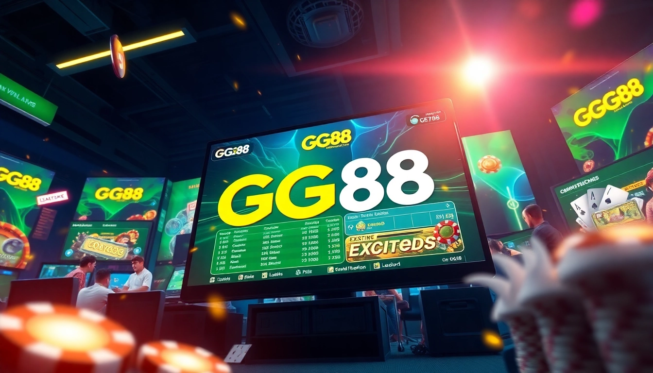 Experience the excitement of GG88 gaming platform with vibrant interface and dynamic elements.