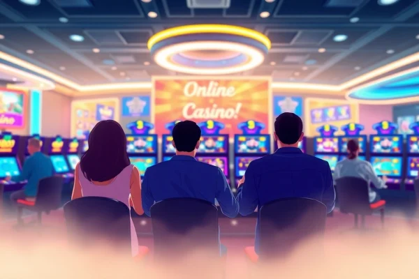 Explore a vibrant casino en ligne 2026 atmosphere with players enjoying diverse games.